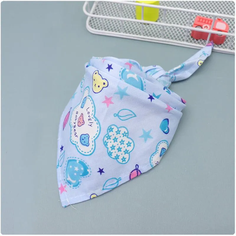 10PCS Baby Cartoon Lace Lotton Triangle Scarf Bibs Baby Accessories Wholesale