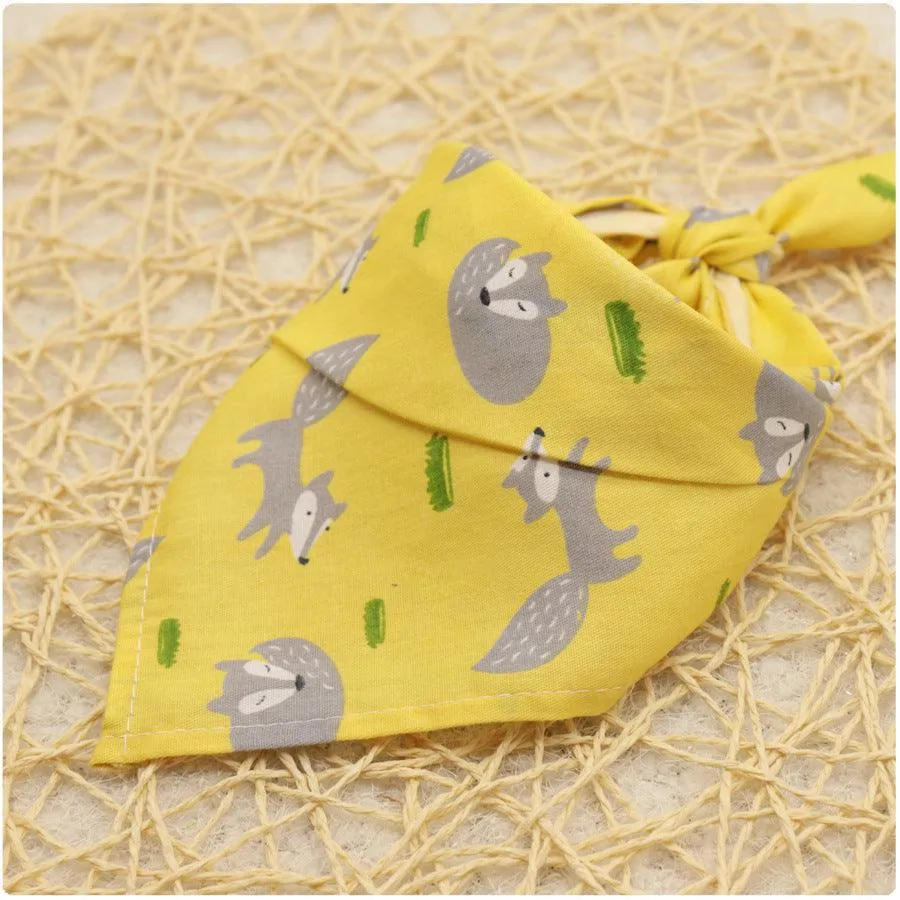 10PCS Baby Cartoon Lace Lotton Triangle Scarf Bibs Baby Accessories Wholesale