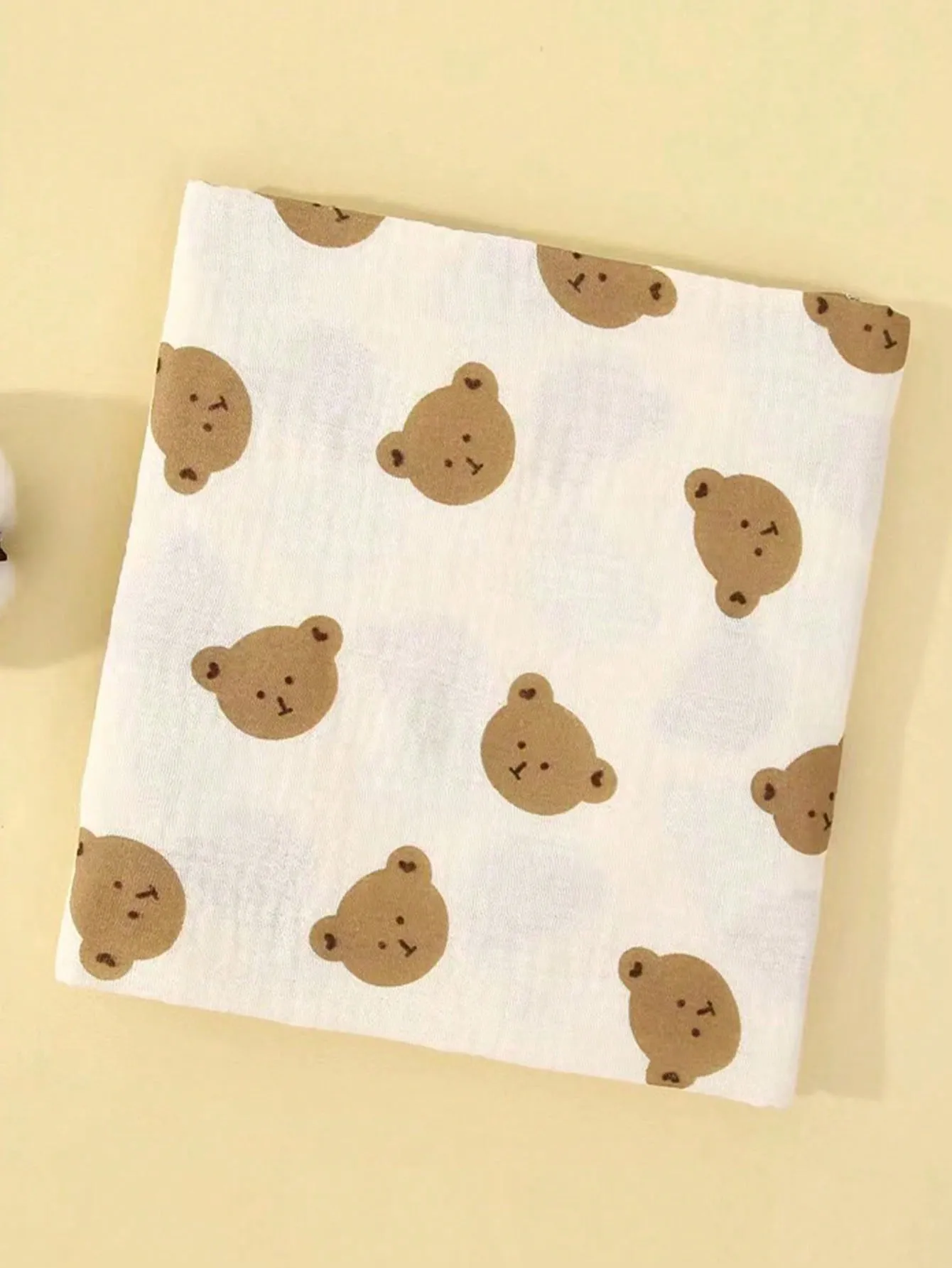 1pc 80*80cm Baby Bear Pattern Soft & Comfortable Lightweight Blanket, Suitable For Spring And Summer