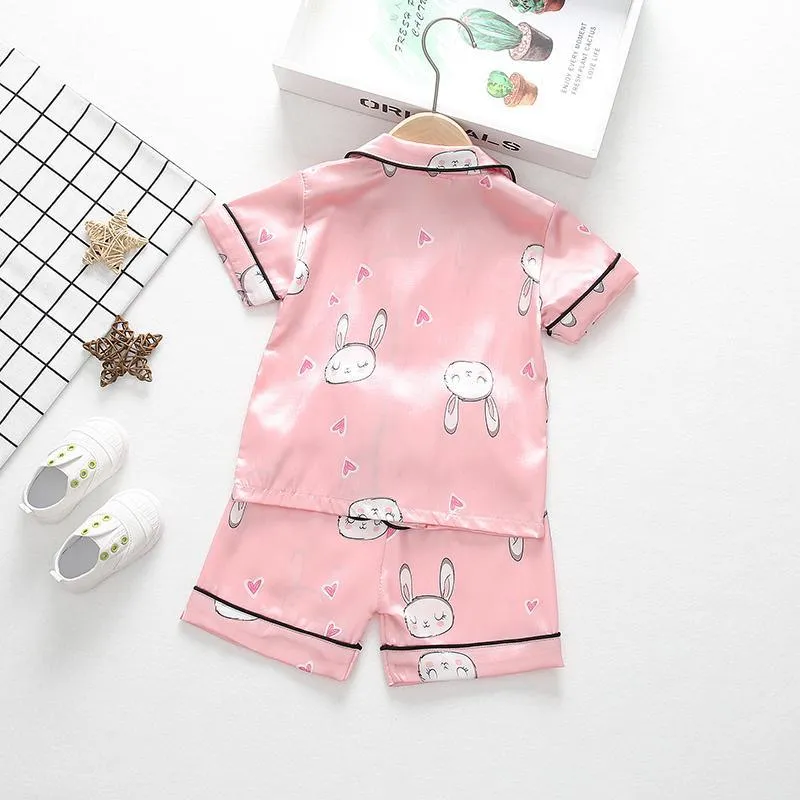 2-piece Animal Pattern Pajamas for Toddler Girl Children's clothing wholesale