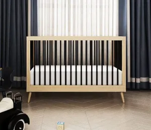 Amy Black Natural 3 in 1 Convertible Crib