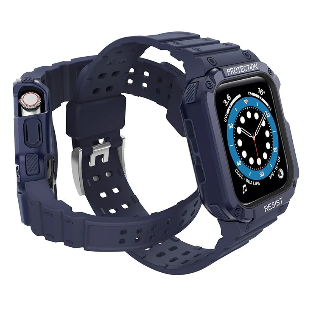 Apple Watch (45mm) contrast color TPU watch strap - Blue / Blue