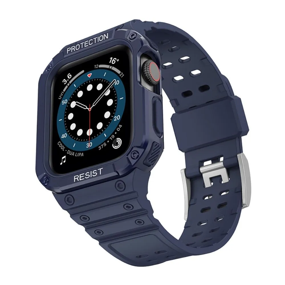 Apple Watch (45mm) contrast color TPU watch strap - Blue / Blue