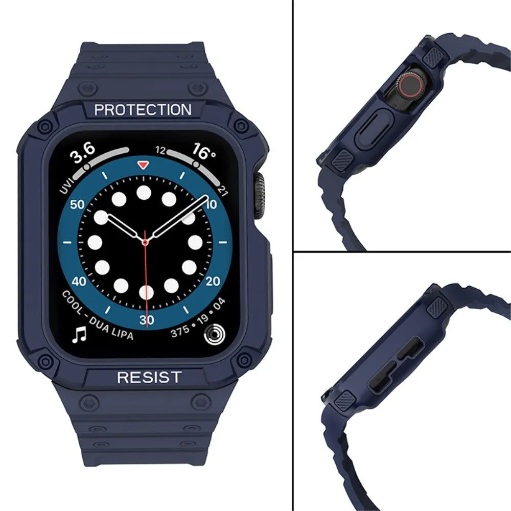 Apple Watch (45mm) contrast color TPU watch strap - Blue / Blue