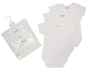 Baby 3 Pack Bodysuit Vest White