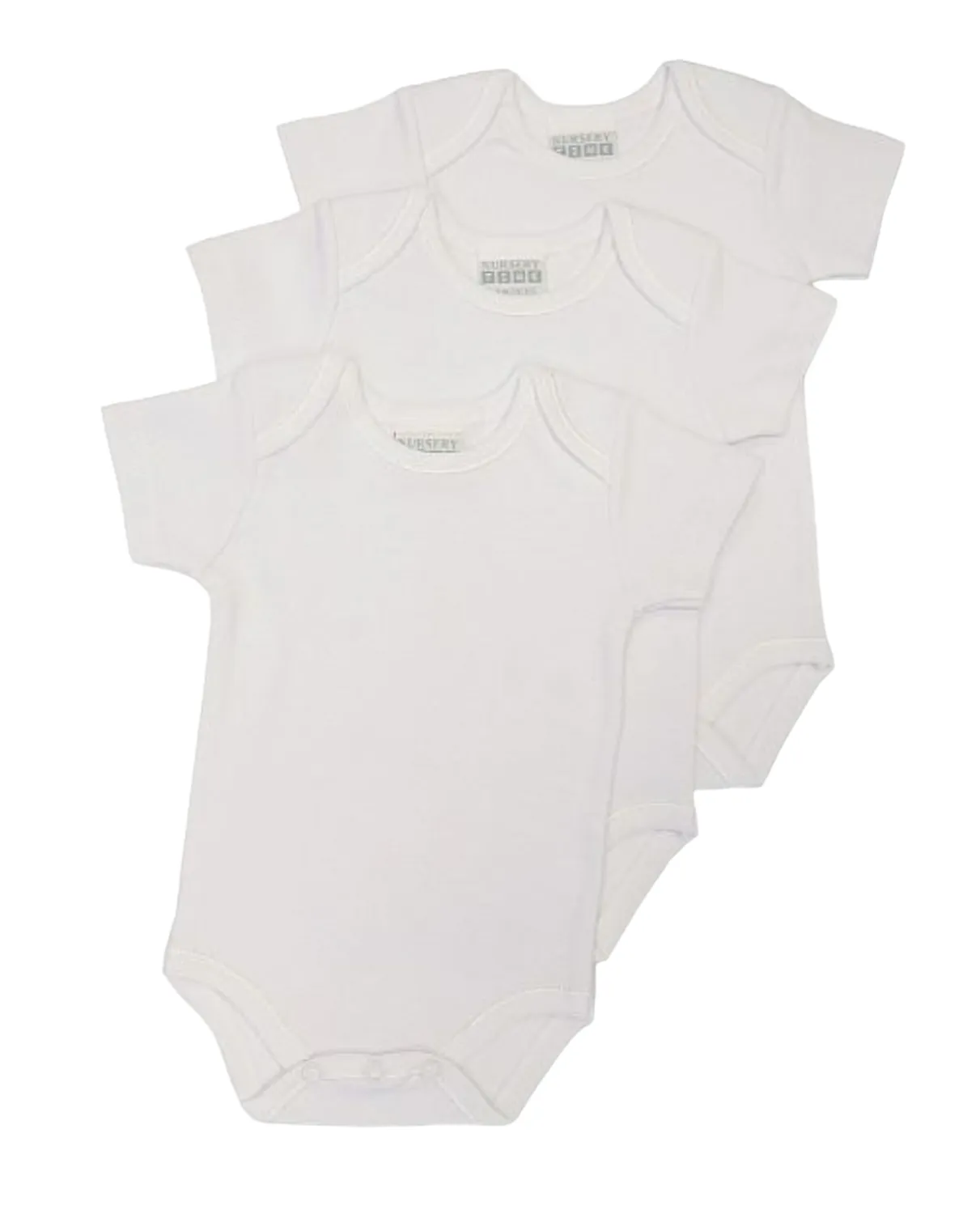 Baby 3 Pack Bodysuit Vest White