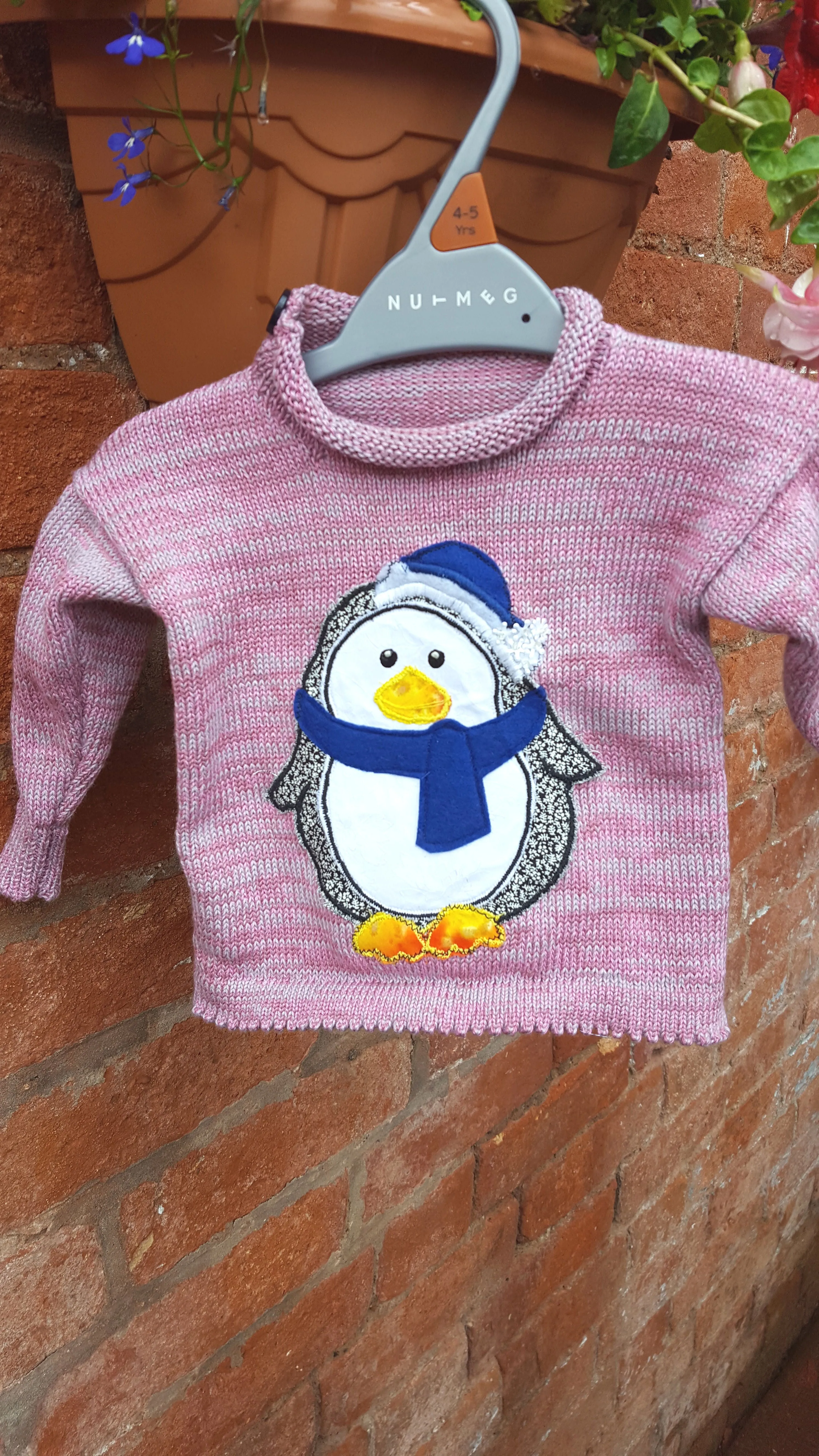 Baby, toddler, penguin jumper, child's sweater ready to ship,