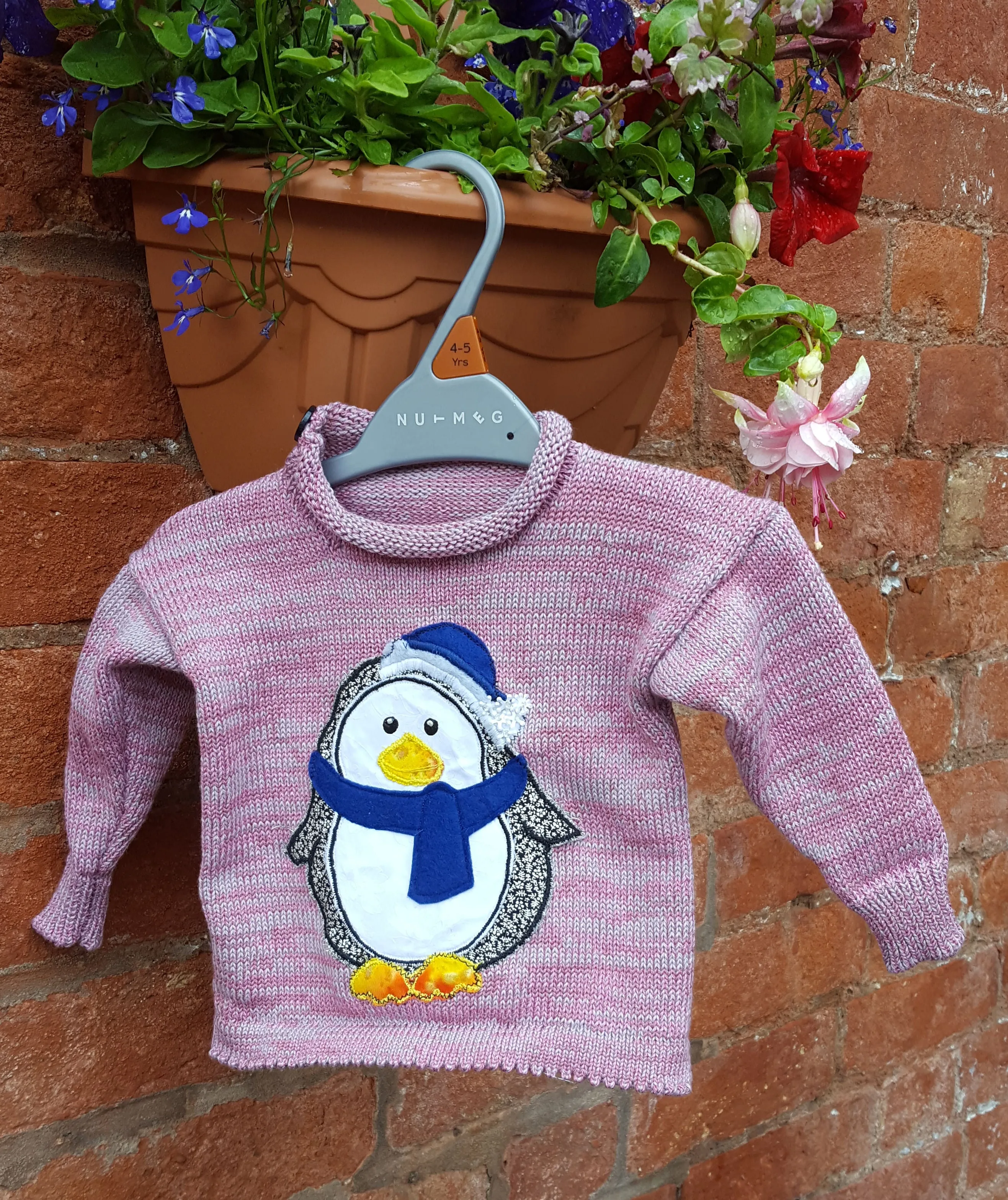 Baby, toddler, penguin jumper, child's sweater ready to ship,