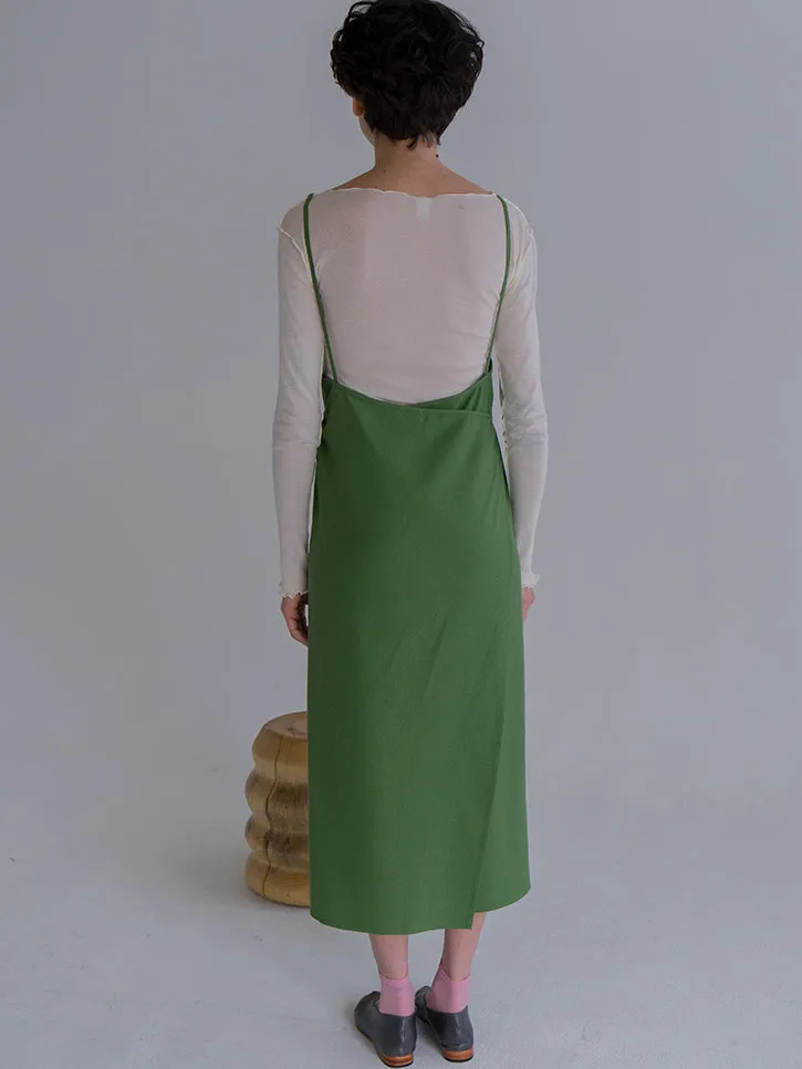 Baserange Yumi Apron Dress, Sun Moss Green