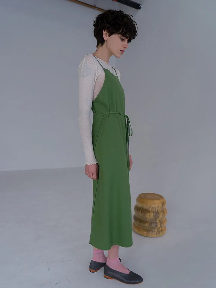 Baserange Yumi Apron Dress, Sun Moss Green