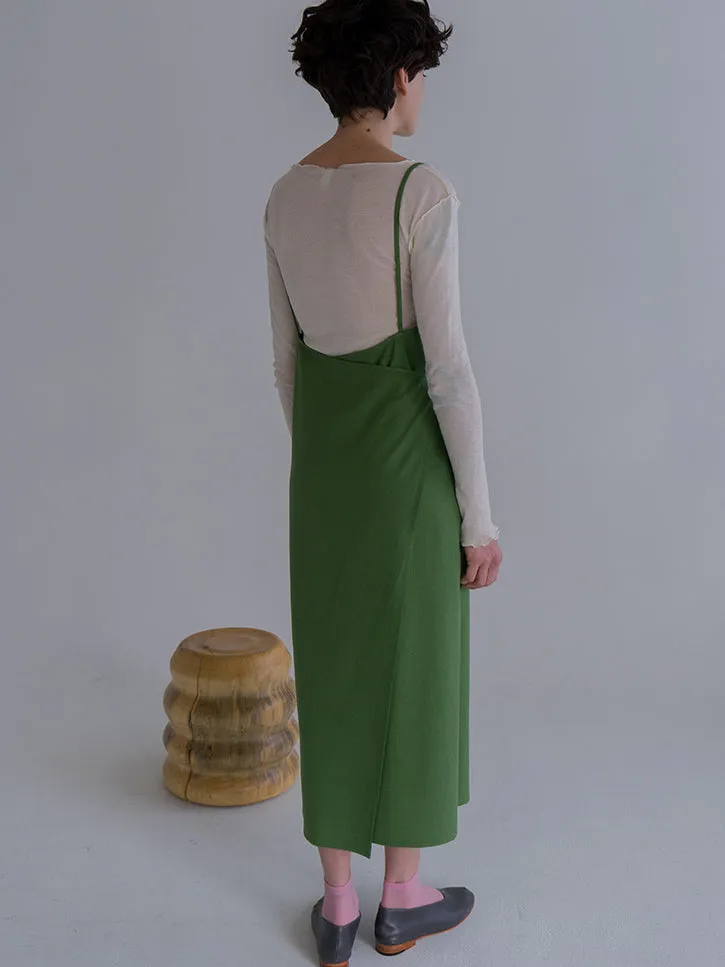 Baserange Yumi Apron Dress, Sun Moss Green