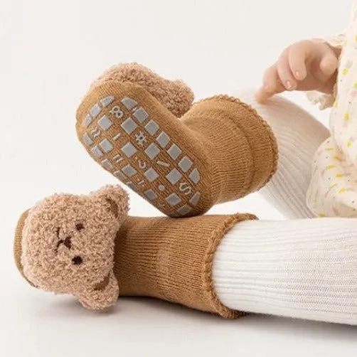 Bear Baby Anti Slip Socks Brown