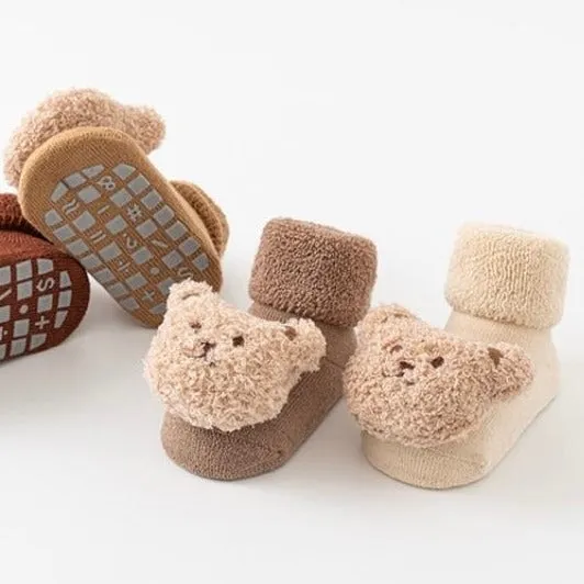 Bear Baby Anti Slip Socks Brown