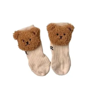 Bear Baby Socks Beige