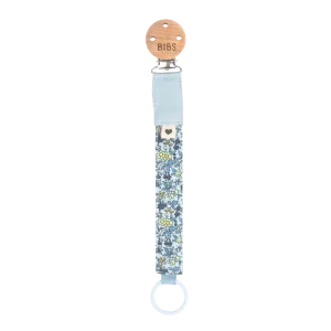 BIBS x LIBERTY Pacifier Clip - Chamomile Lawn Baby Blue