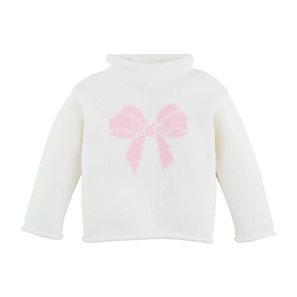 BOW ROLLNECK TODDLER SWEATER BY MUD PIE