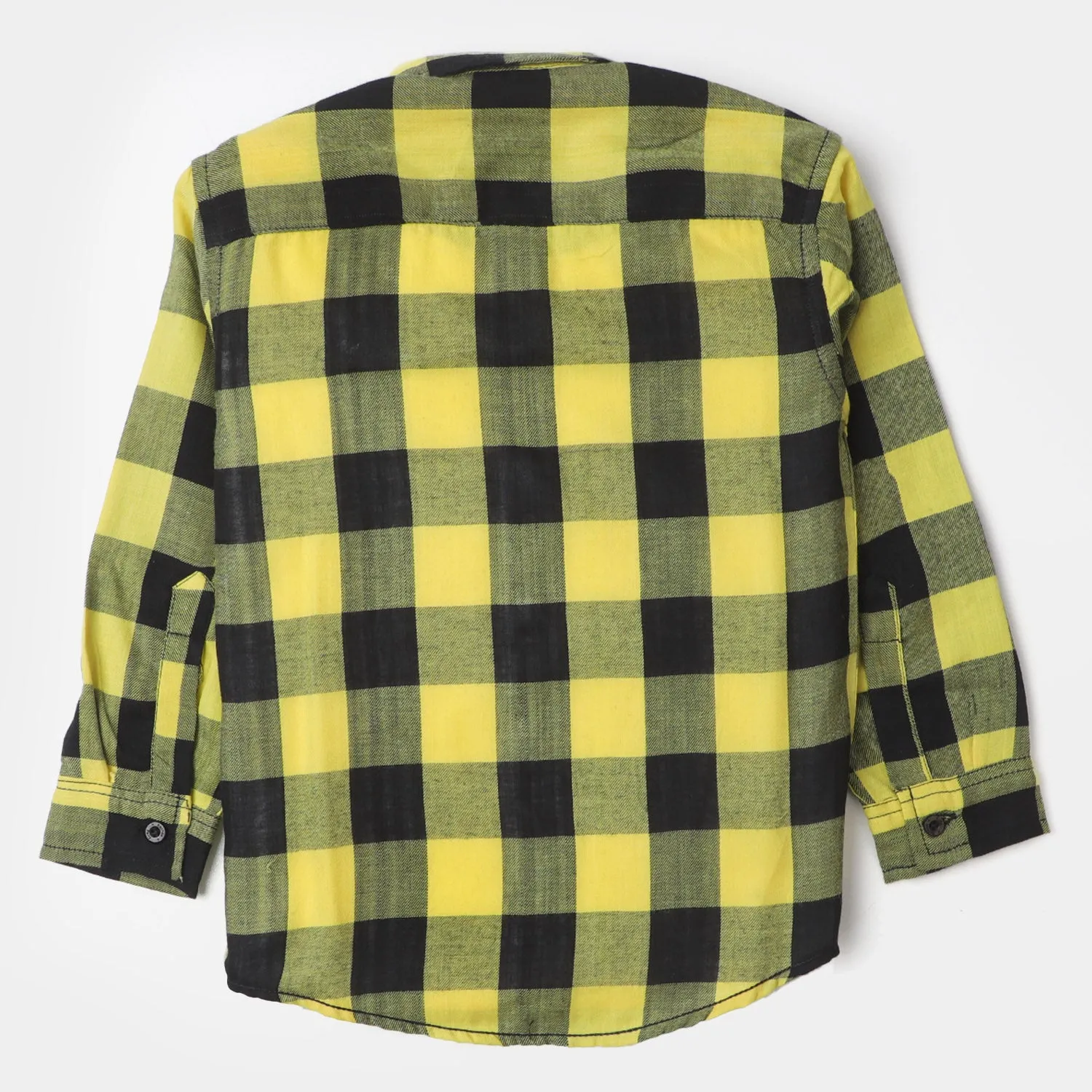 Boys Cotton Casual Shirt Yellow Check