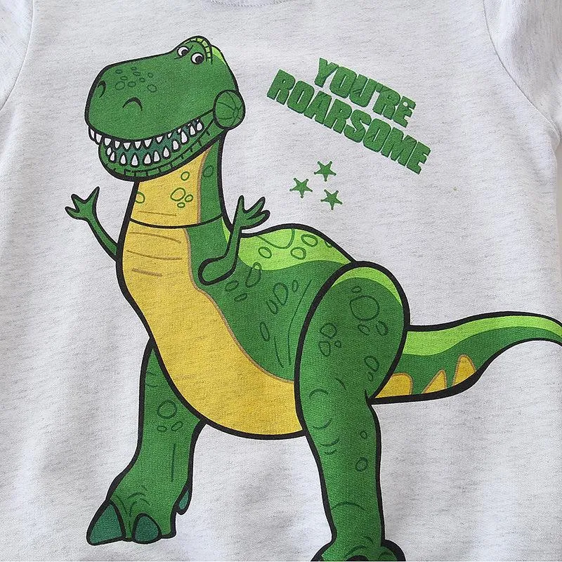 Boy's Gray Sweatshirt with Dinosaur Print