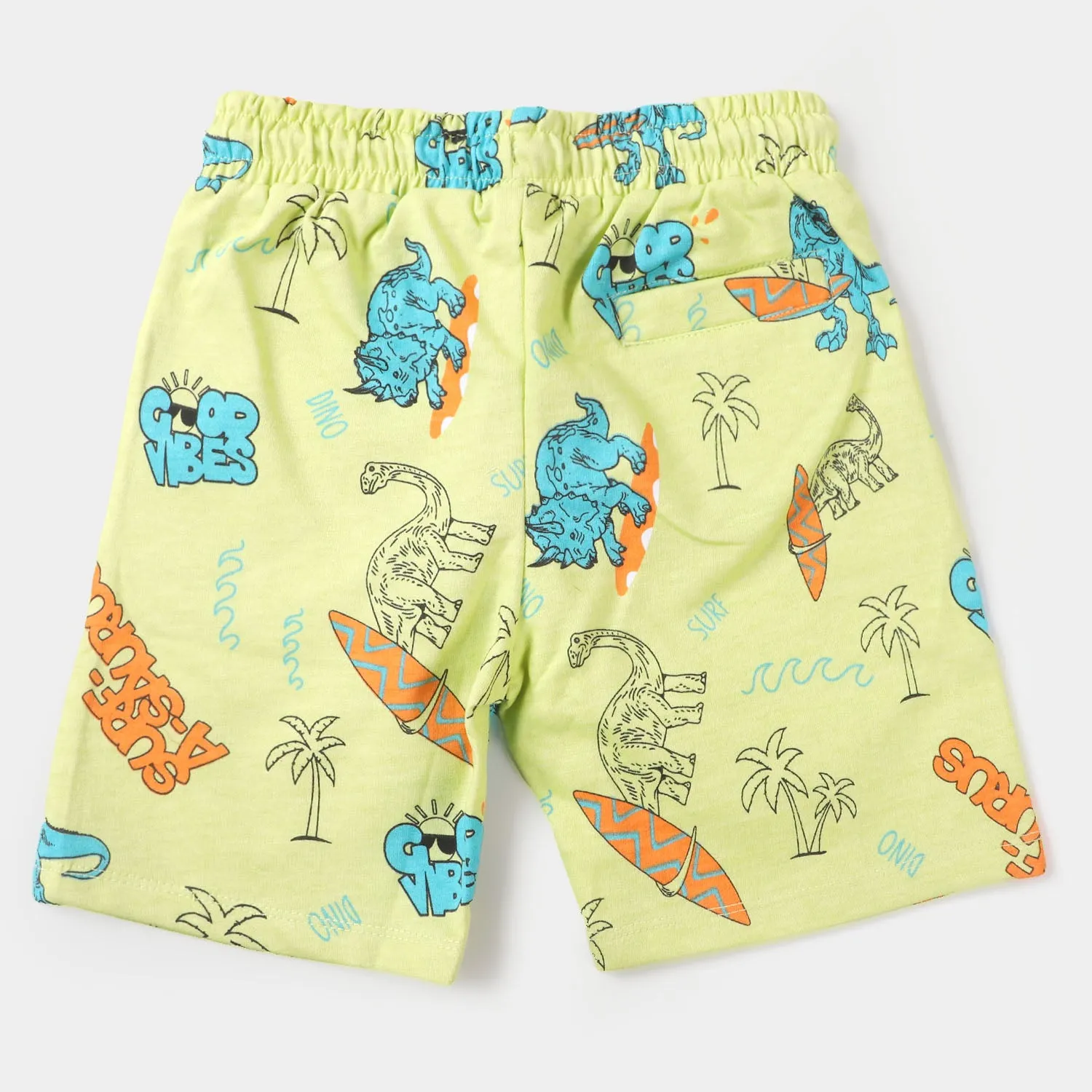 Boys Terry Short Surf Good Vibes - Light Green