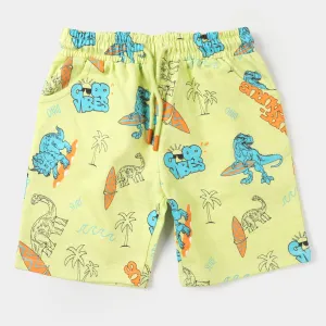 Boys Terry Short Surf Good Vibes - Light Green