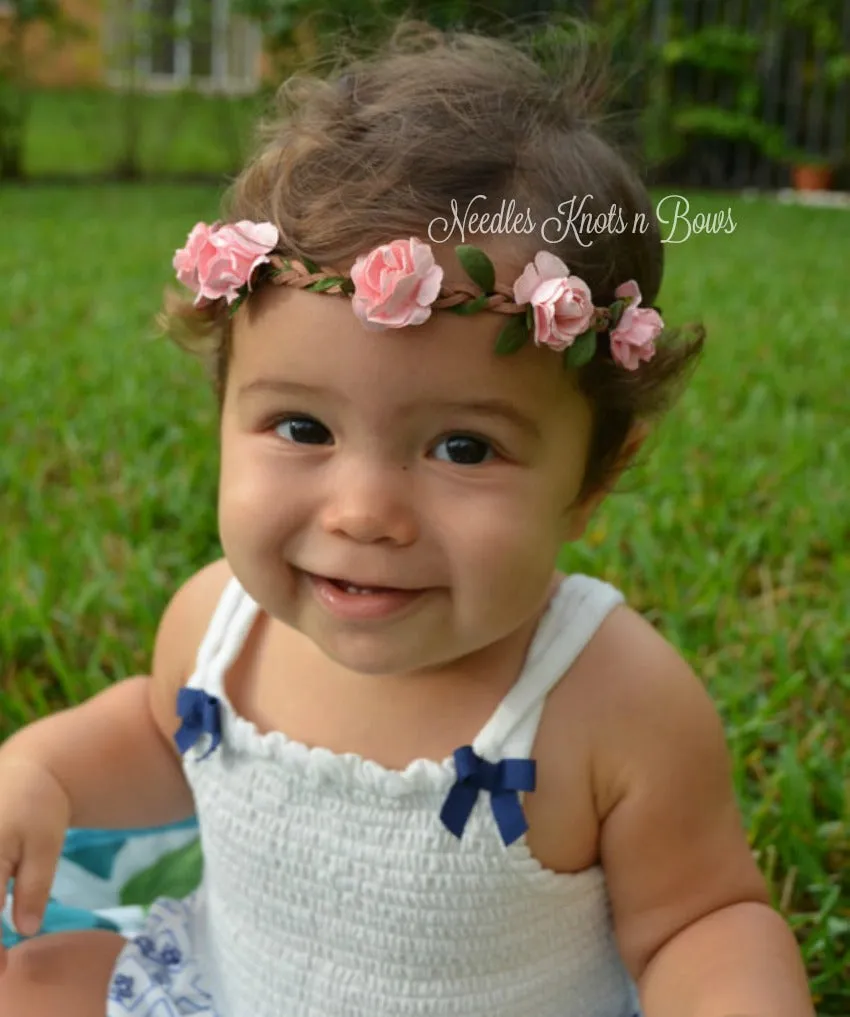 Braided Floral Vine Crown Headband, Baby Toddler