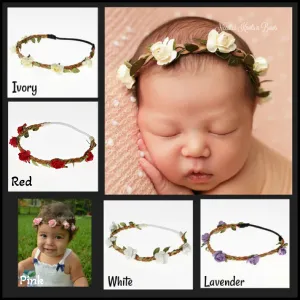 Braided Floral Vine Crown Headband, Baby Toddler