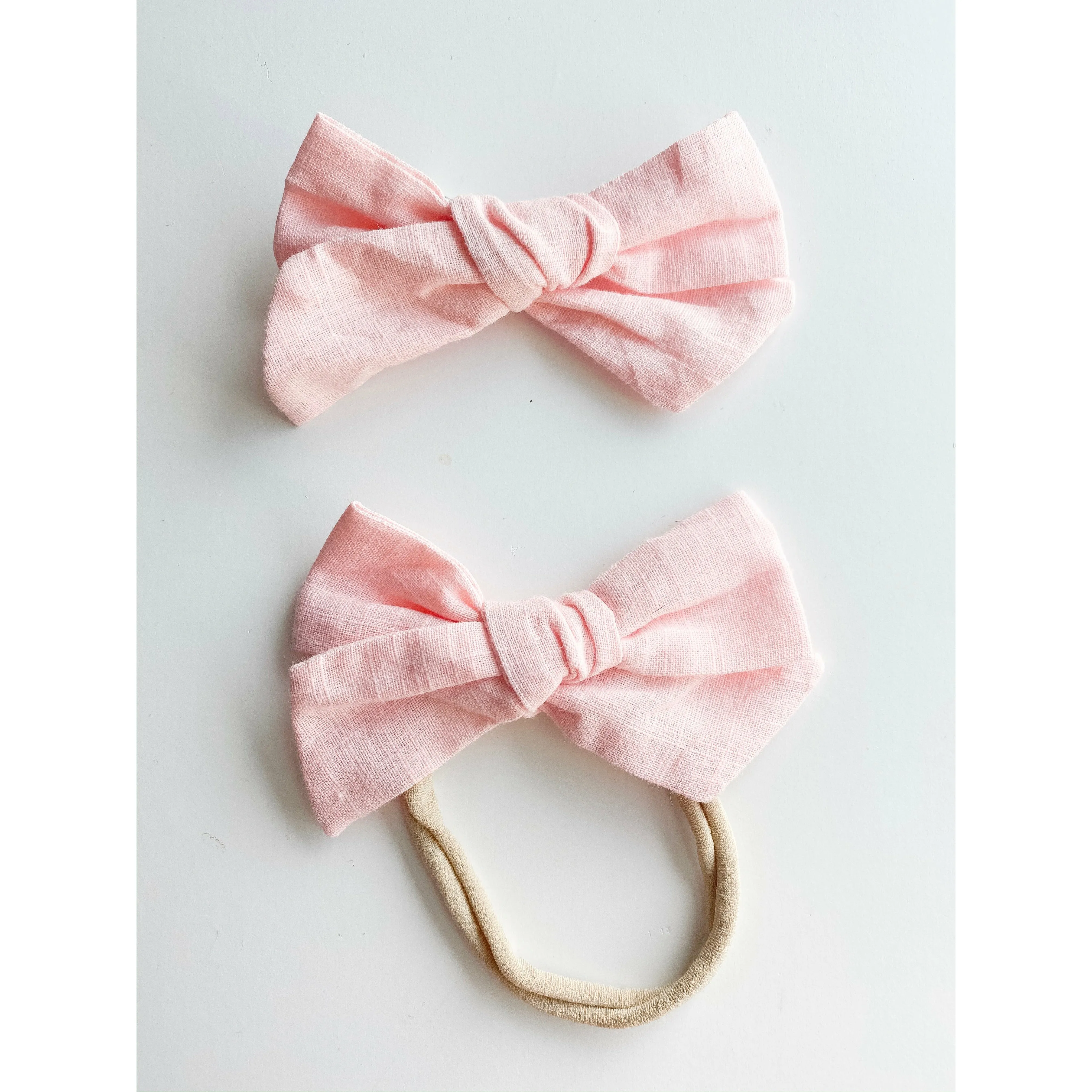 bubblegum “little linen” bow