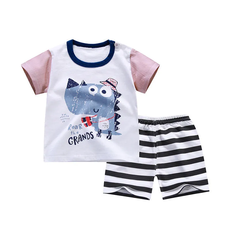 Children's short sleeve suit cotton baby clothes boy shorts