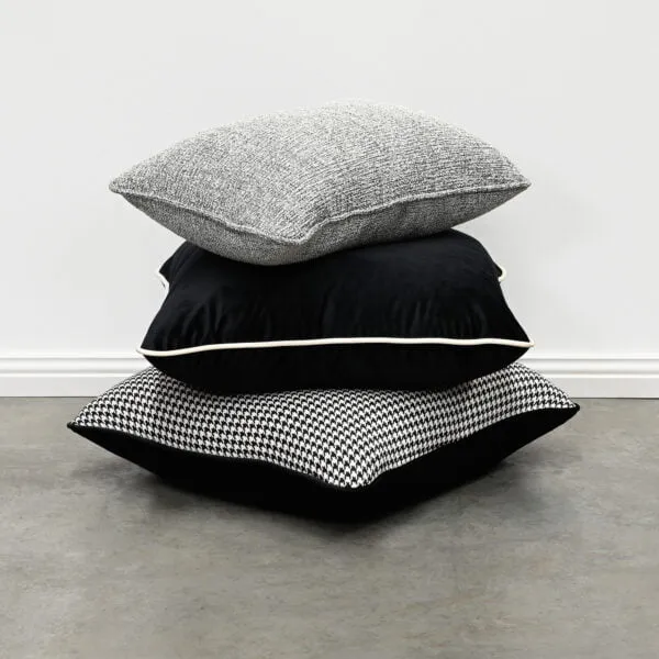 Coco Piped Cushion - Textured Grey