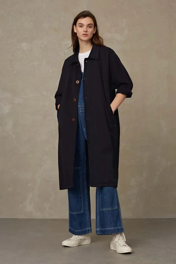 Cosima Long Jacket in Dark Indigo