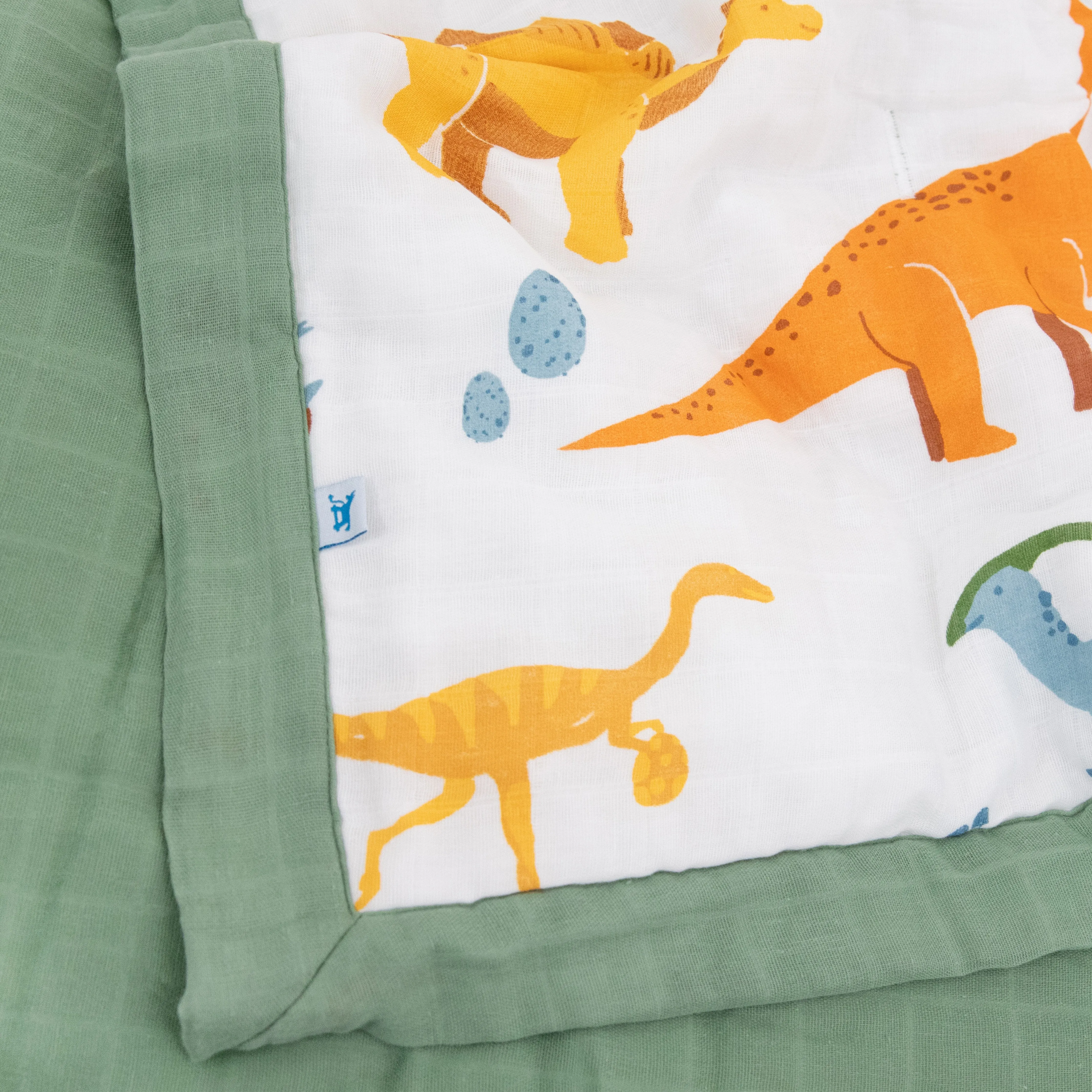 Cotton Muslin Toddler Comforter - Dino Names