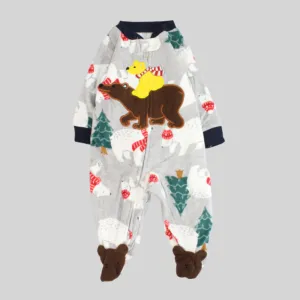 Cute Bears Long-Sleeved Baby Footie