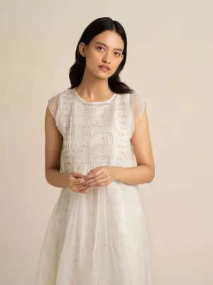 Faded Rose Organza Midi Dress