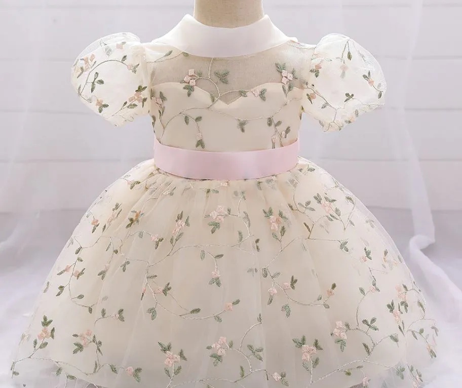 Fancy Sequin Bow Dresses for Flower Girl and Delicate Embroidered Style-Vestidos de Fiesta para Niñas