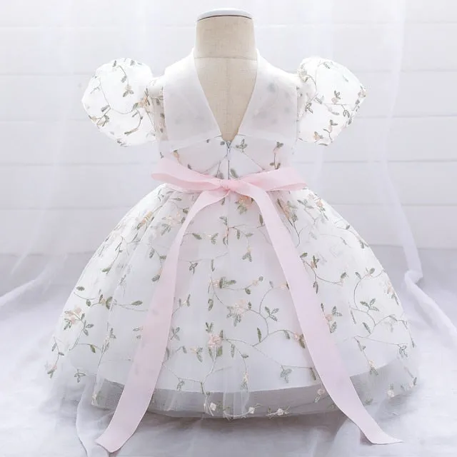 Fancy Sequin Bow Dresses for Flower Girl and Delicate Embroidered Style-Vestidos de Fiesta para Niñas