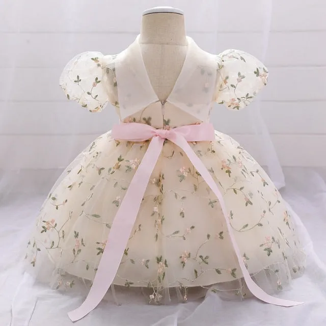 Fancy Sequin Bow Dresses for Flower Girl and Delicate Embroidered Style-Vestidos de Fiesta para Niñas