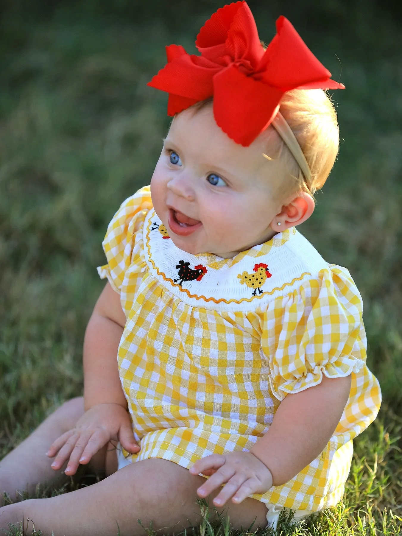 Farm Turkey Smocking Embroidered Girls Outfits