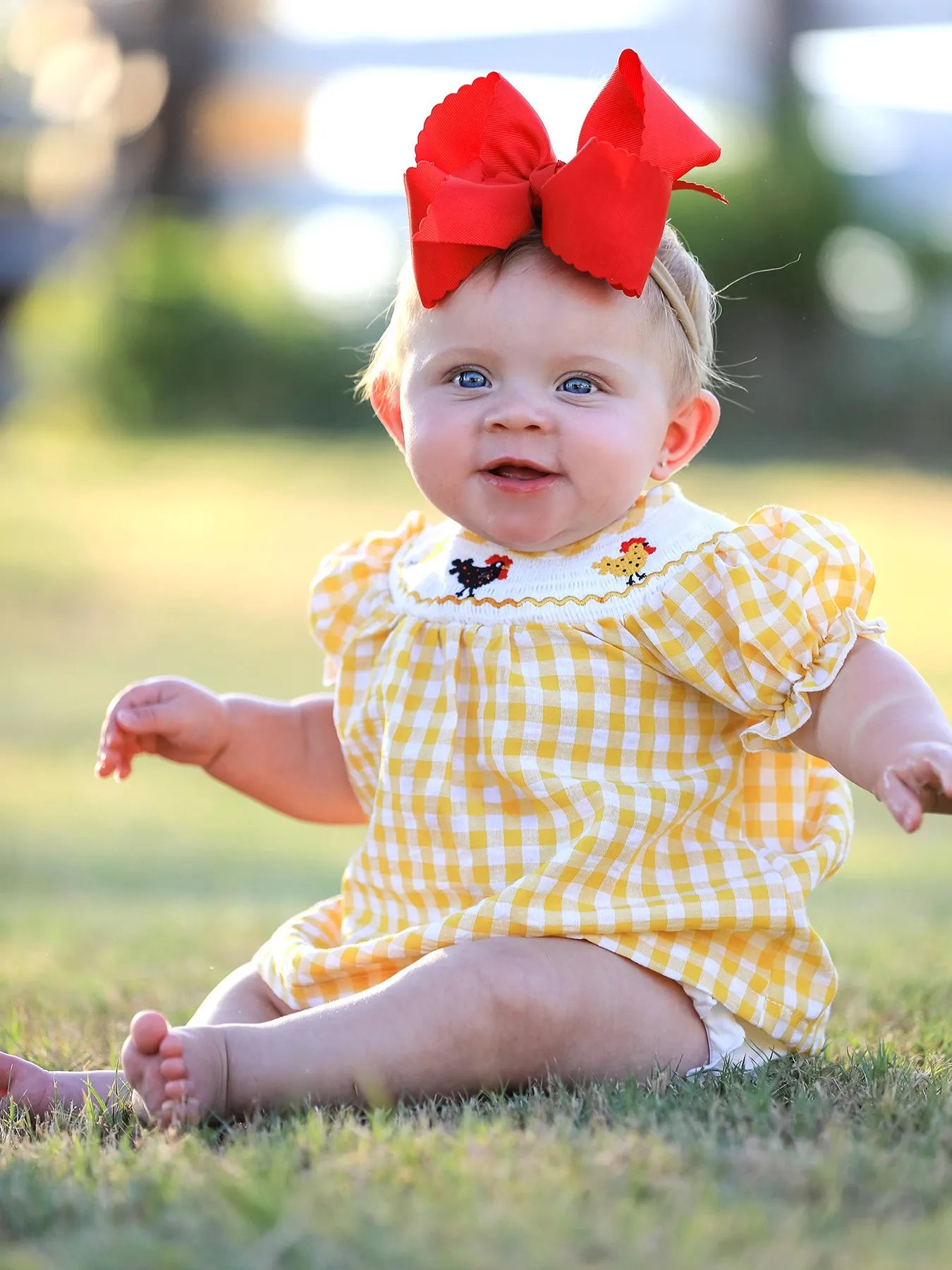 Farm Turkey Smocking Embroidered Girls Outfits