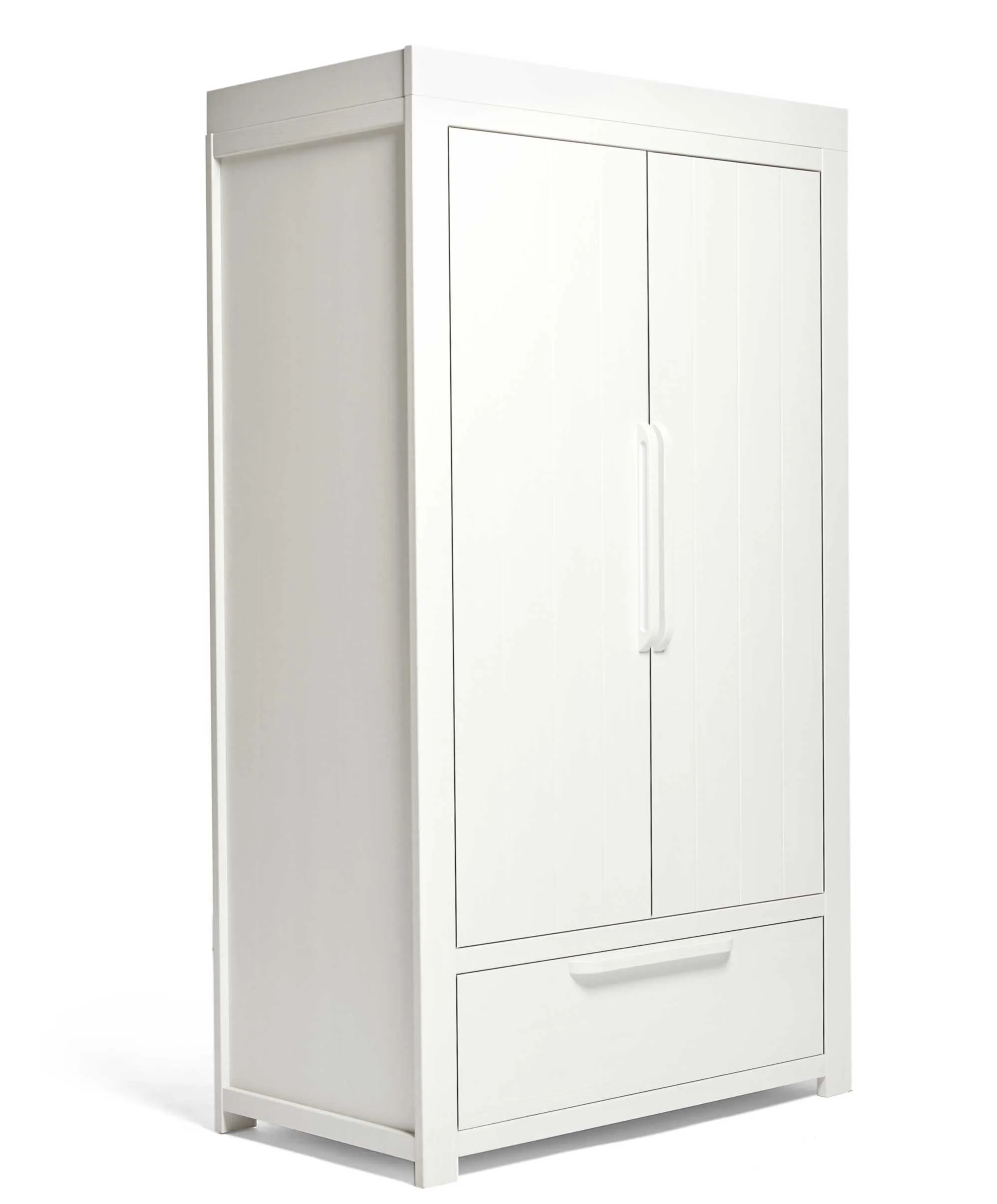 Franklin 3 Piece Cotbed Range with Dresser Changer & Double Wardrobe - White Wash