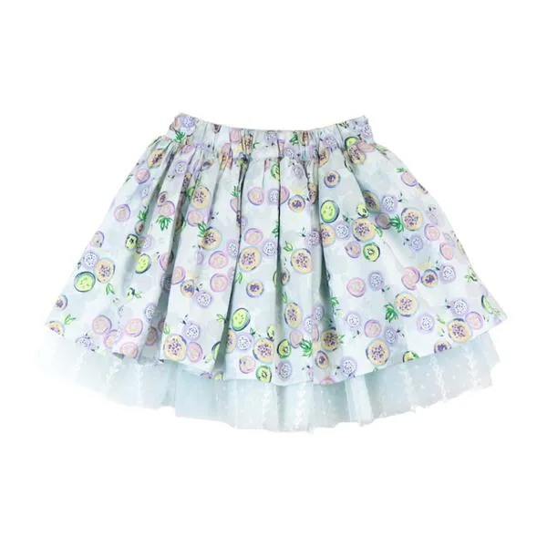 Green Reversible Fruit Pattern/ Mesh Tutu