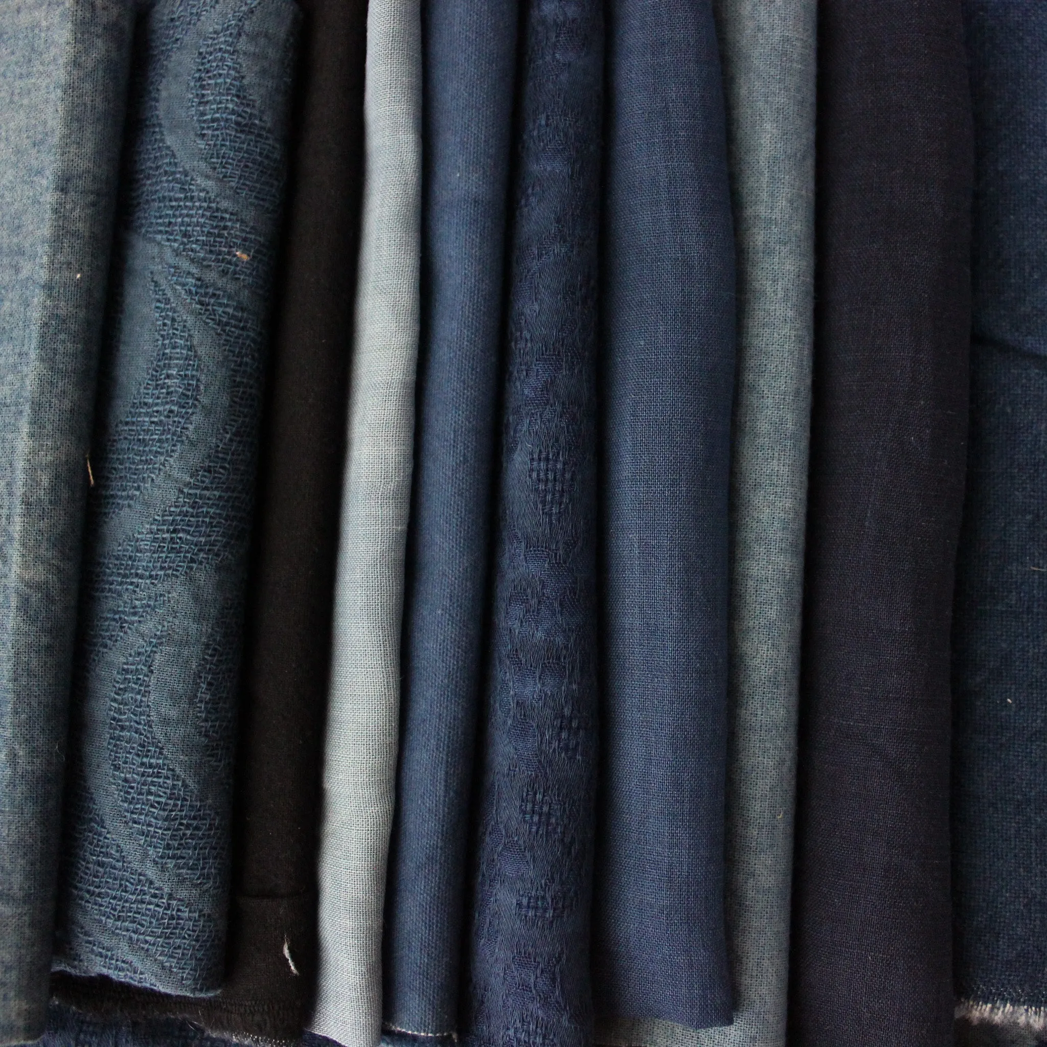 Hand Dyed Indigo Fabric Remnants