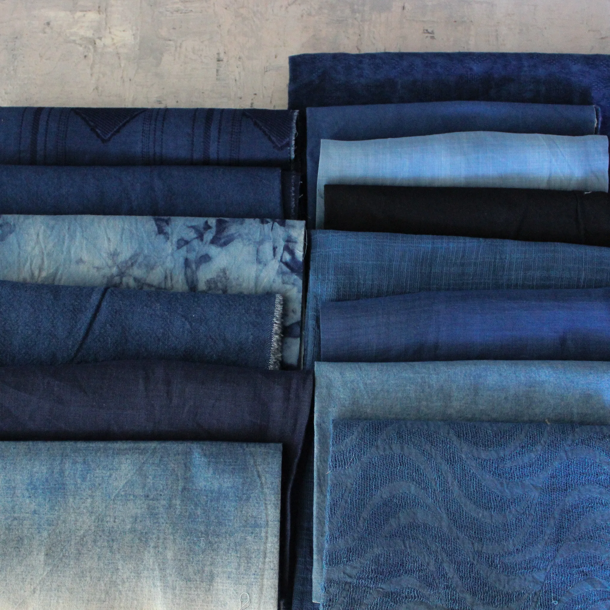 Hand Dyed Indigo Fabric Remnants