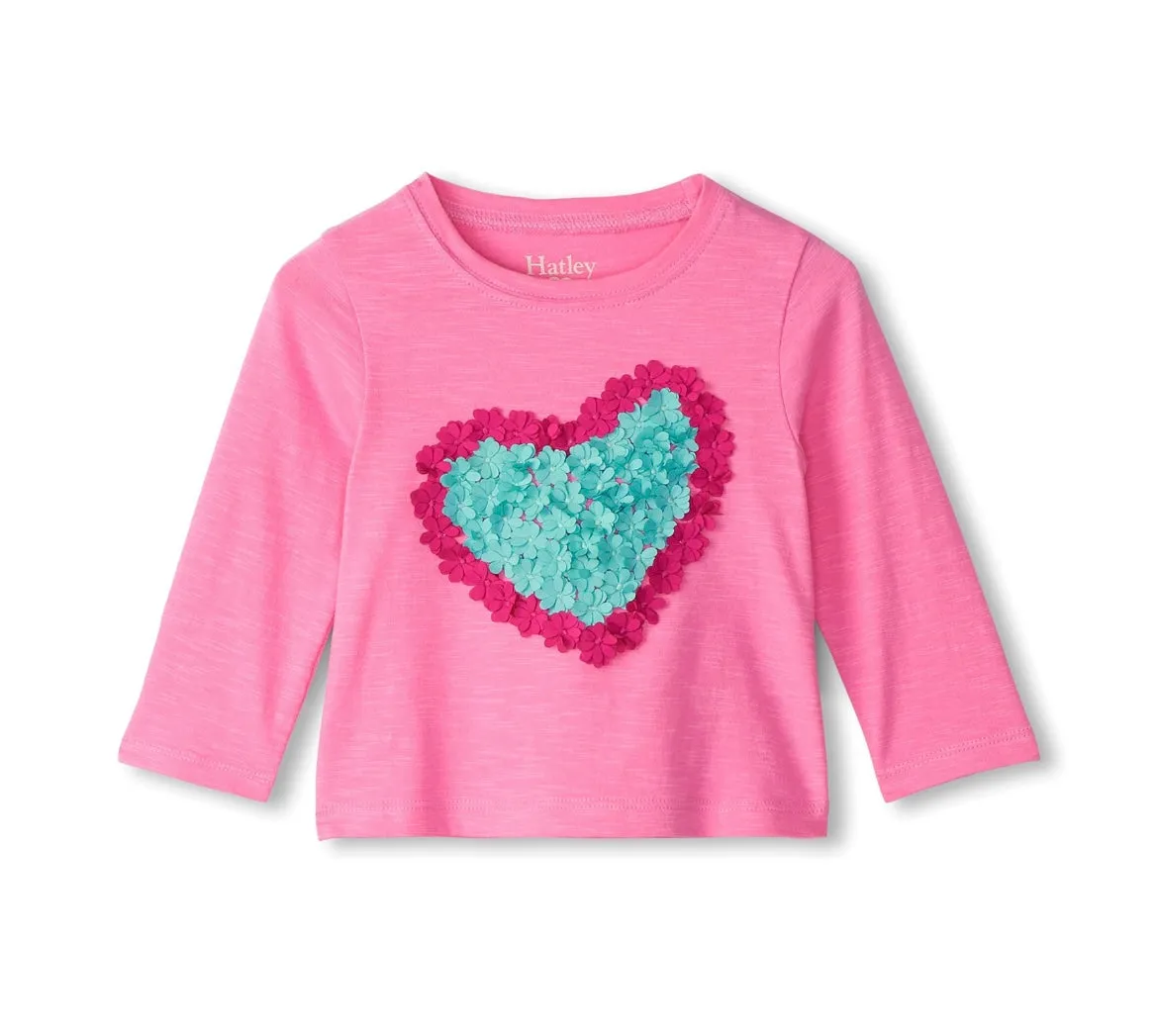 Hatley Baby Girls Happy Heart Gather Back T-Shirt