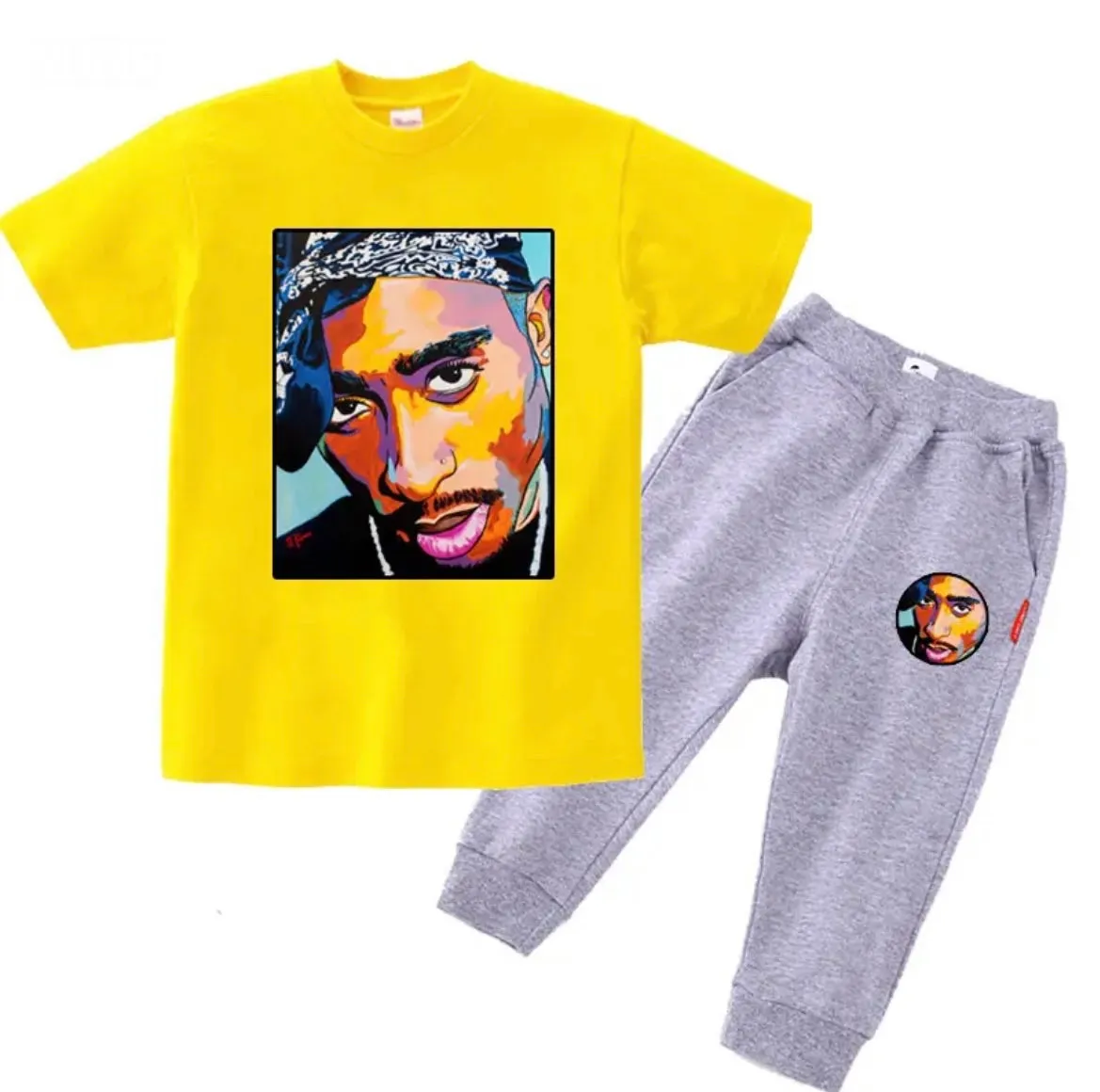 Hip Hop Toddler Tupac  Tracksuit Clothing Set, size 2-8 years