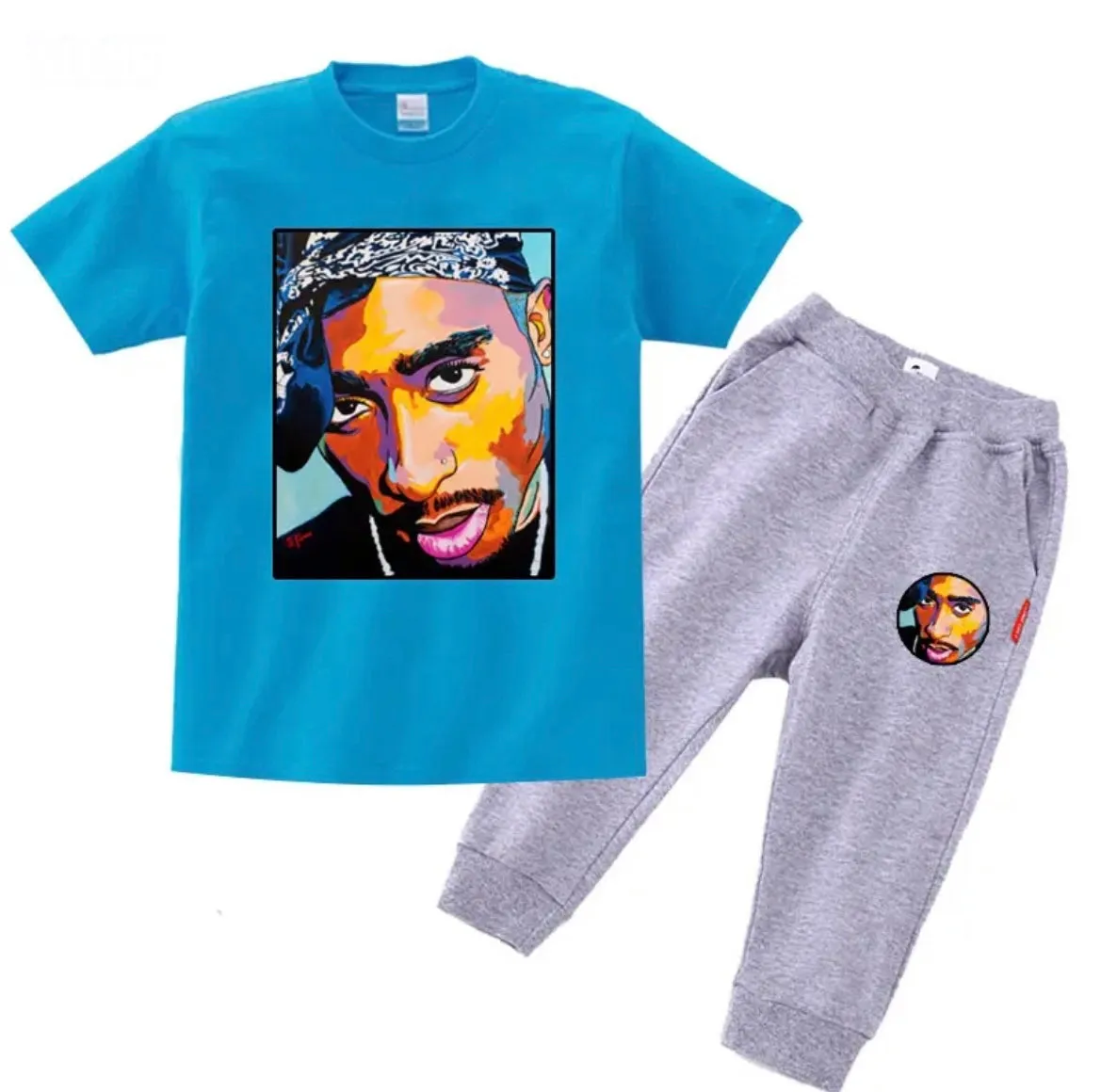 Hip Hop Toddler Tupac  Tracksuit Clothing Set, size 2-8 years