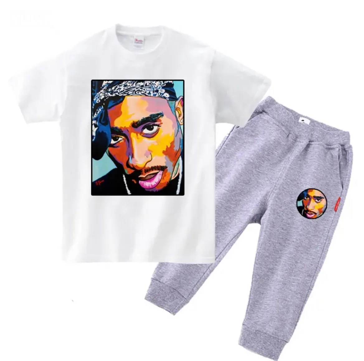 Hip Hop Toddler Tupac  Tracksuit Clothing Set, size 2-8 years