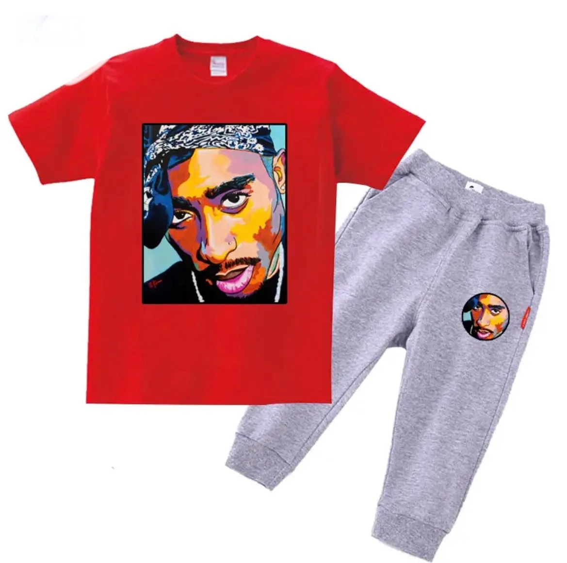 Hip Hop Toddler Tupac  Tracksuit Clothing Set, size 2-8 years