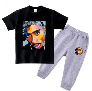 Hip Hop Toddler Tupac  Tracksuit Clothing Set, size 2-8 years