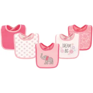 Hudson Baby Cotton Bibs, Elephant