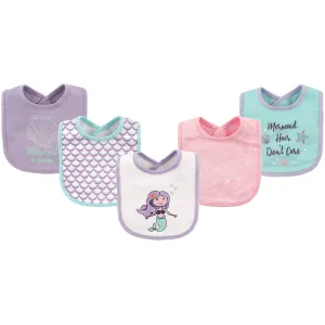 Hudson Baby Cotton Bibs, Mermaid